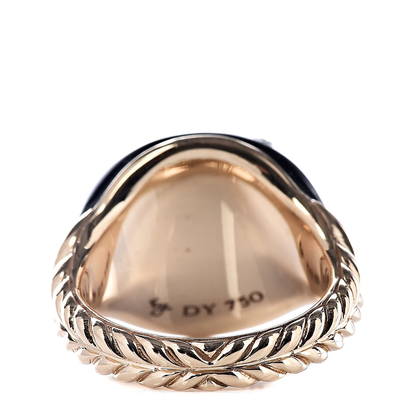 18K Yellow Gold Black Enamel Pinky Ring 47 4