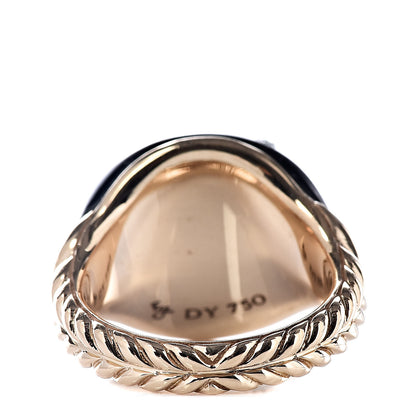 David Yurman 18K Yellow Gold Black Enamel Pinky Ring 47 4 4 of 6
