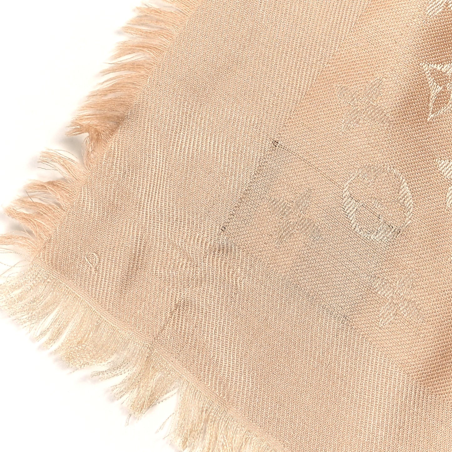 Silk Wool Monogram Shawl Dune