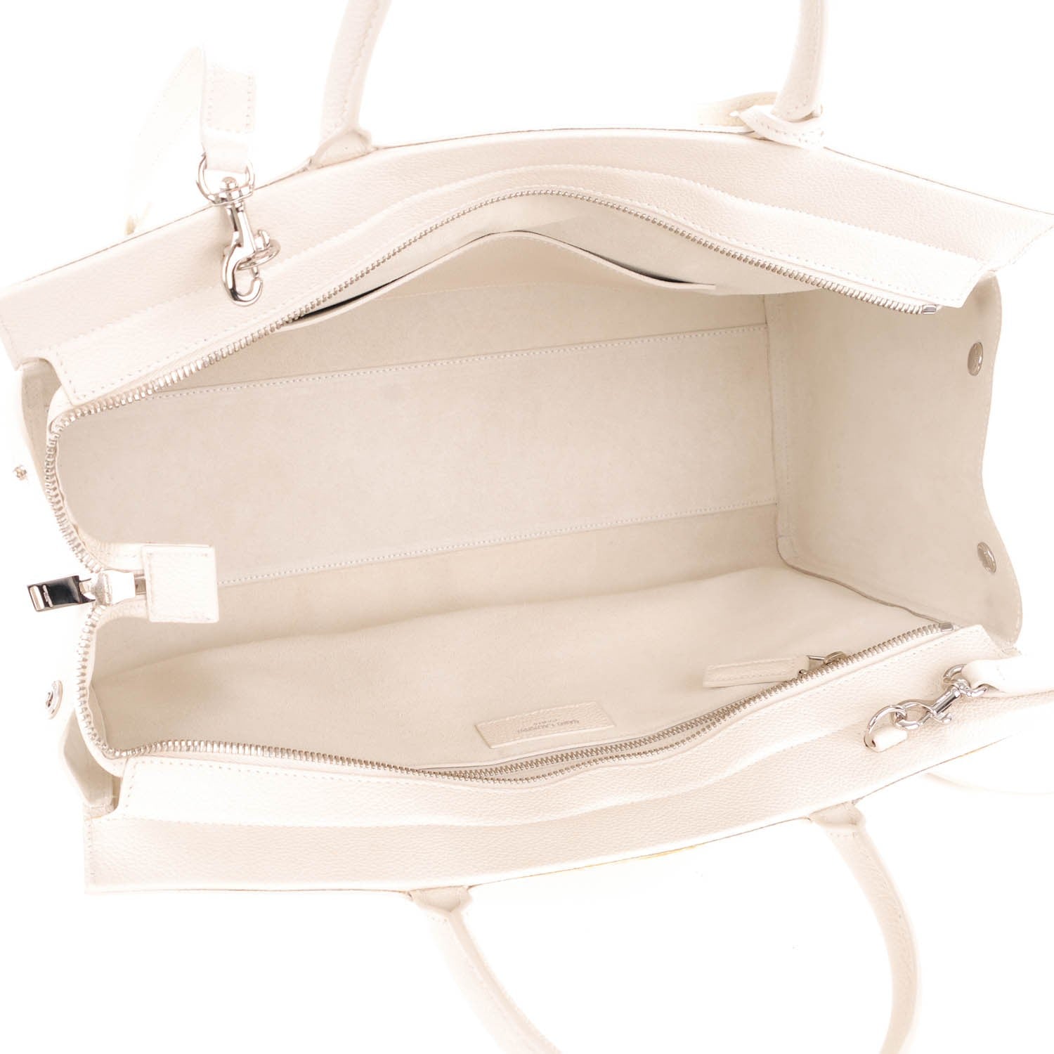 Saint Laurent Grained Calfskin Medium Cabas Rive Gauche Dove White 5 of 8