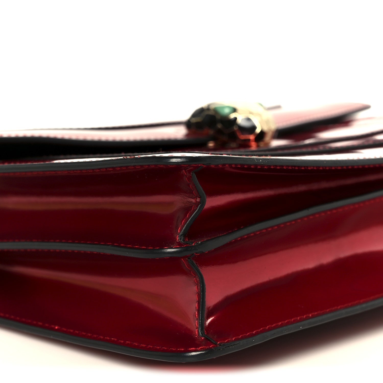 Bulgari Metallic Calfskin Serpenti Forever Shoulder Bag Red 11 of 12