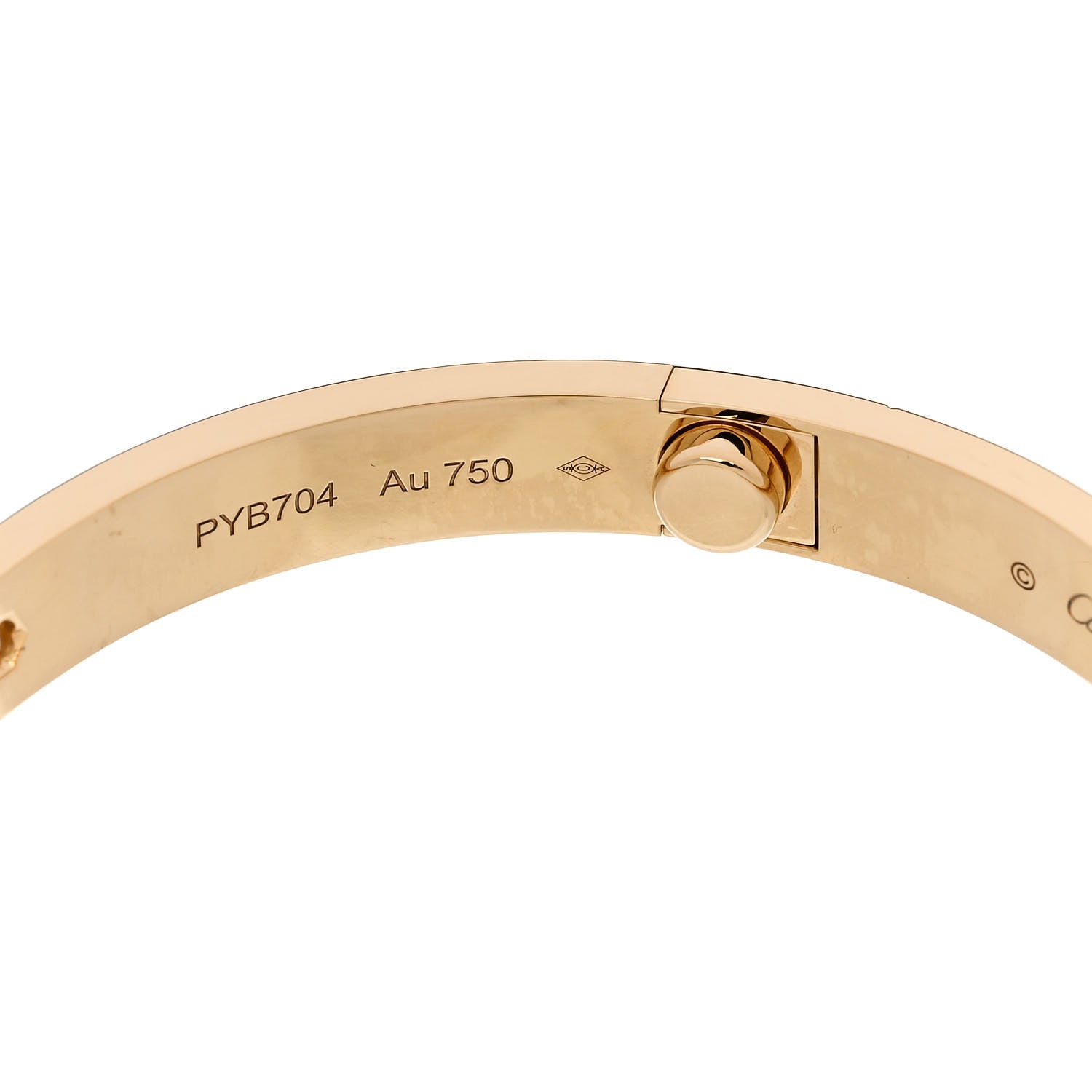 Cartier 18K Yellow Gold 4 Diamond LOVE Bracelet 17 8 of 10