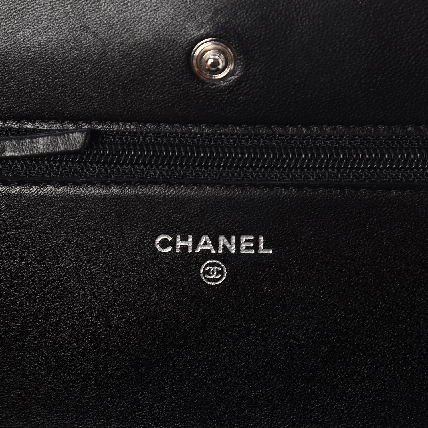 Chanel Lambskin Quilted Wallet On Chain WOC Black 6 of 10