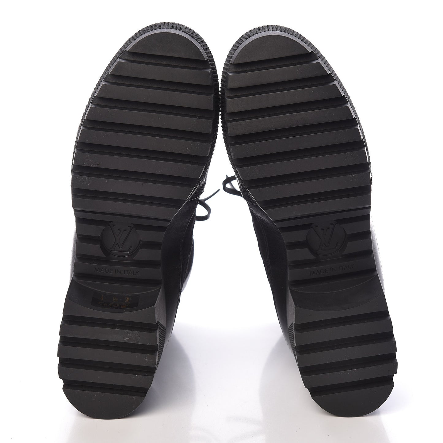 Suede Calfskin Monogram LV Black Heart Laureate Platform Desert Boots 37 Black