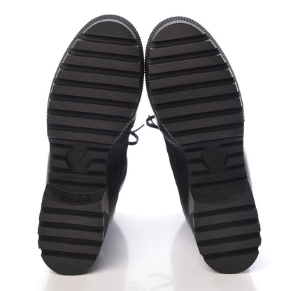 Louis Vuitton Suede Calfskin Monogram LV Black Heart Laureate Platform Desert Boots 37 Black 6 of 10