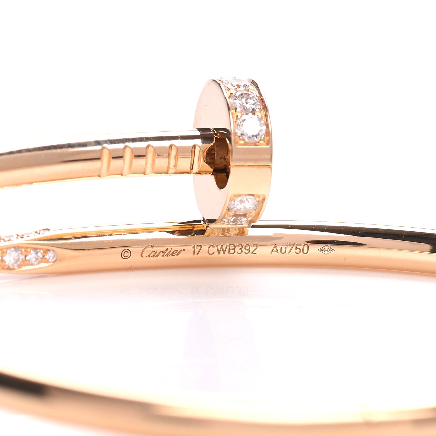 Cartier 18K Yellow Gold Diamond Juste Un Clou Bracelet 17 4 of 5