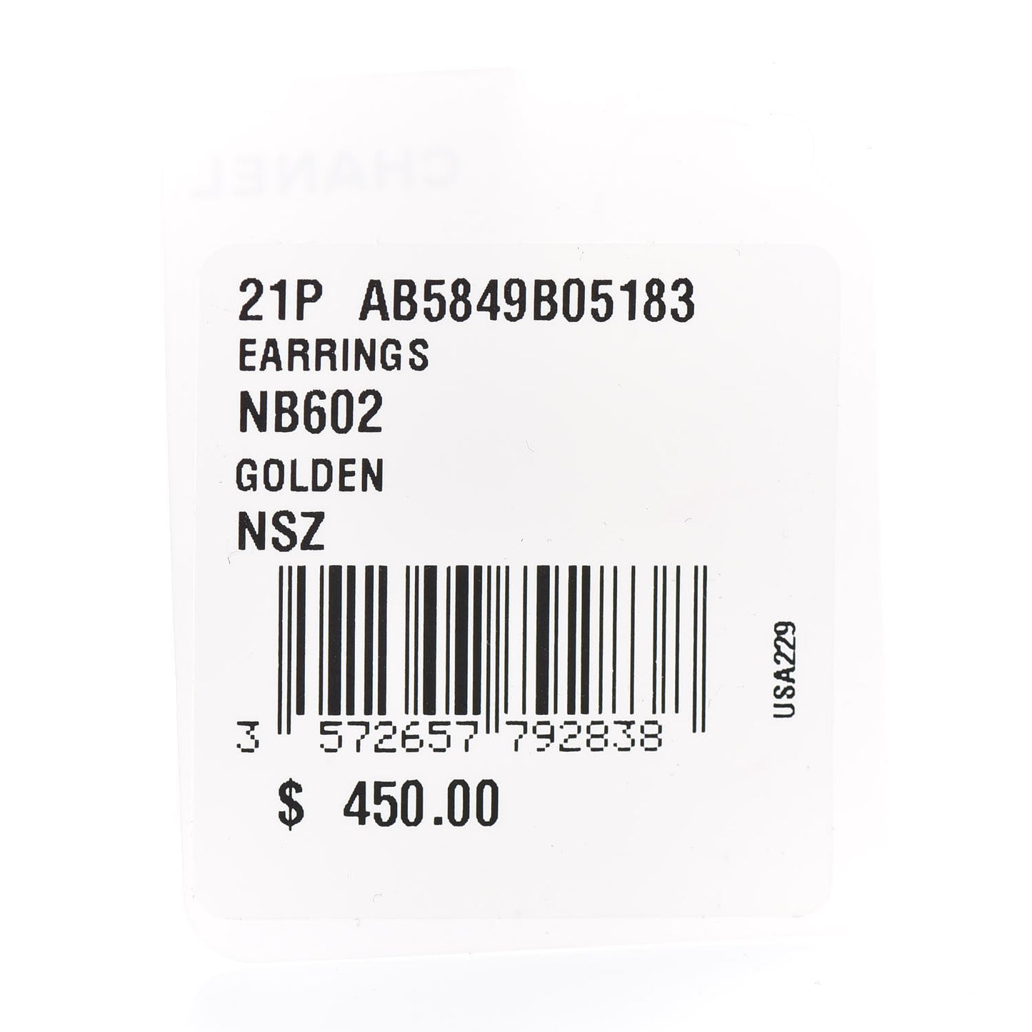 Metal CC Turnlock Climber Clip On Earrings Gold