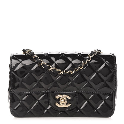 Chanel Patent Calfskin Quilted Mini Rectangular Flap Black 1 of 11