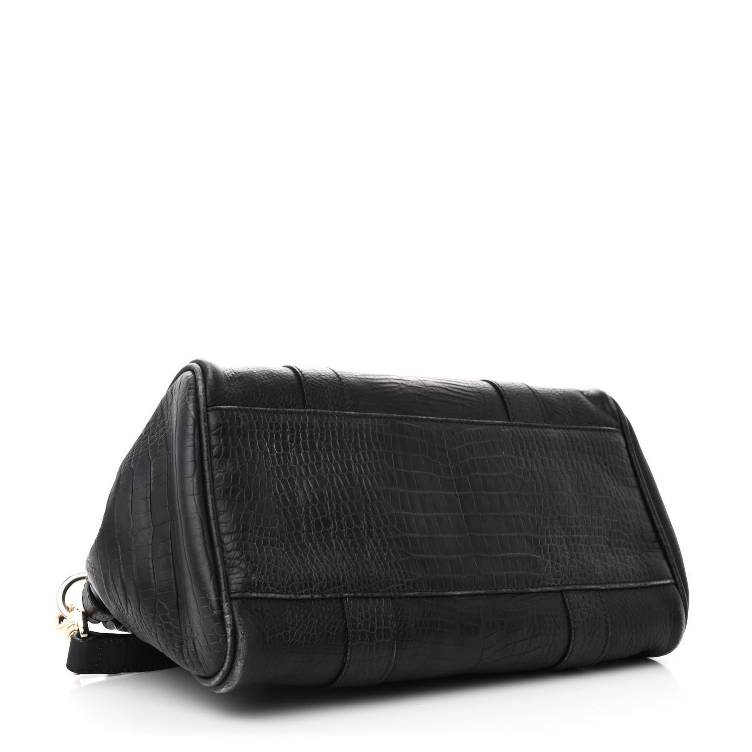 Mulberry Calfskin Crocodile Embossed Small Bayswater Satchel Black 3 of 8