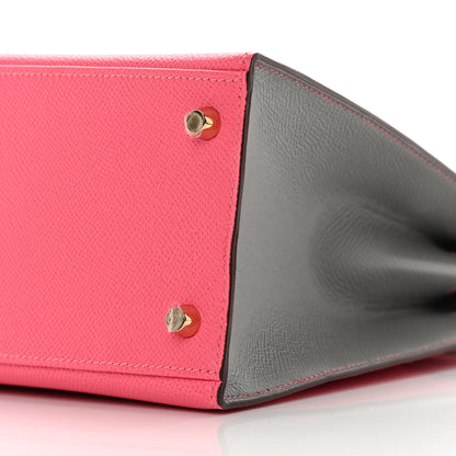 Hermes Epsom Horseshoe Kelly Sellier 28 Rose Azalee Gris Mouette 10 of 14