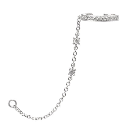 Anita Ko 18K White Gold Diamond Chain Ear Cuff Earring 1 of 4
