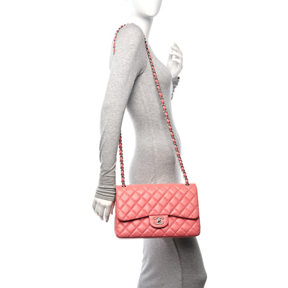 Chanel Lambskin Quilted Jumbo Double Flap Pink Pink 2 of 11