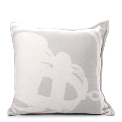 Hermes Merino Wool Cashmere Brides De Gala Pillow Gris Perle 1 of 3