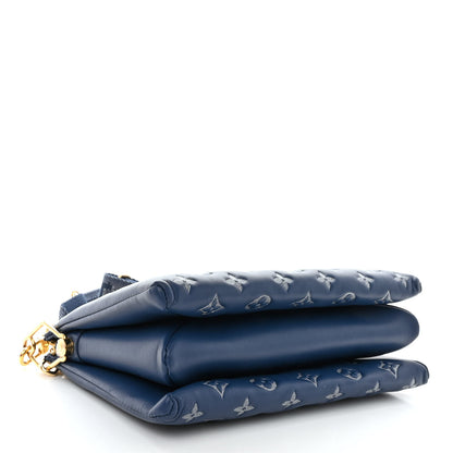 Louis Vuitton Lambskin Embossed Monogram Coussin PM Denim Blue 4 of 12