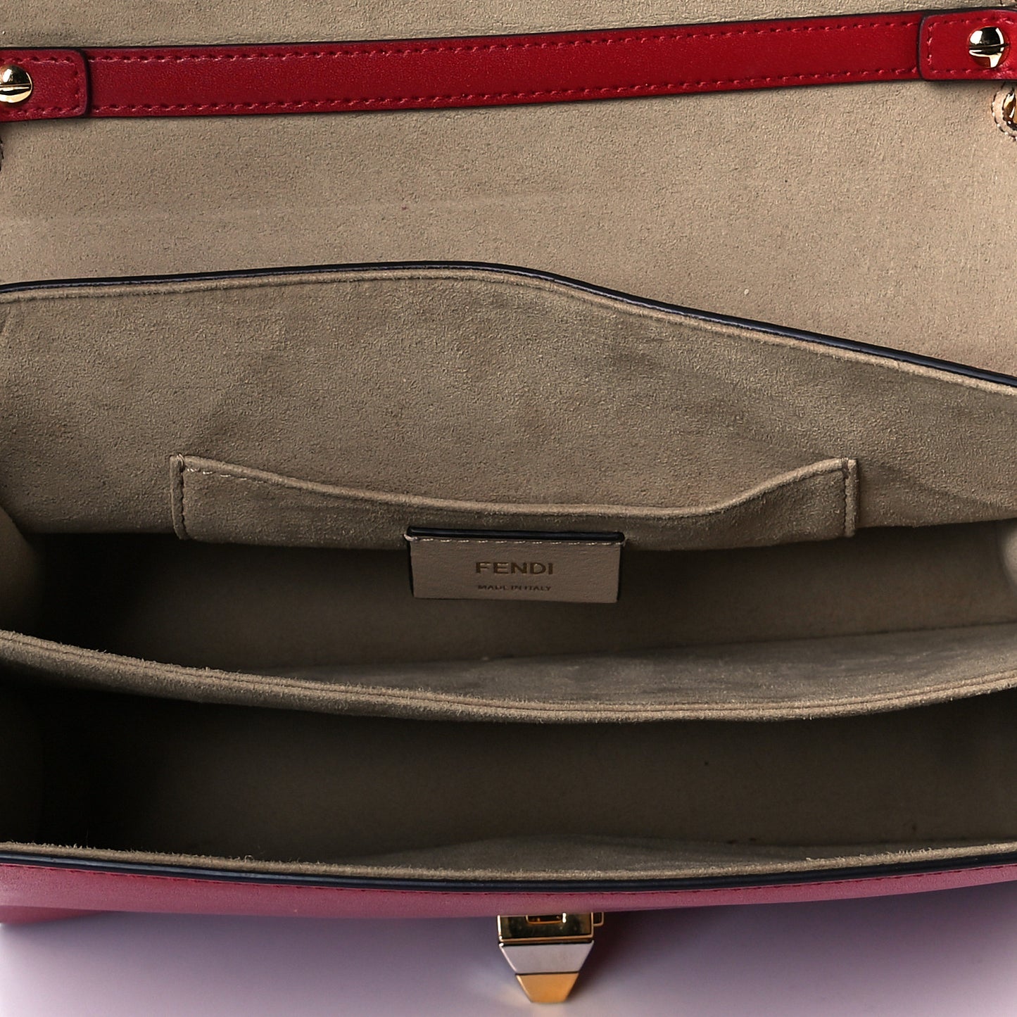 Vitello Liberty FF 1974 Embossed Kan I Shoulder Bag Fragola