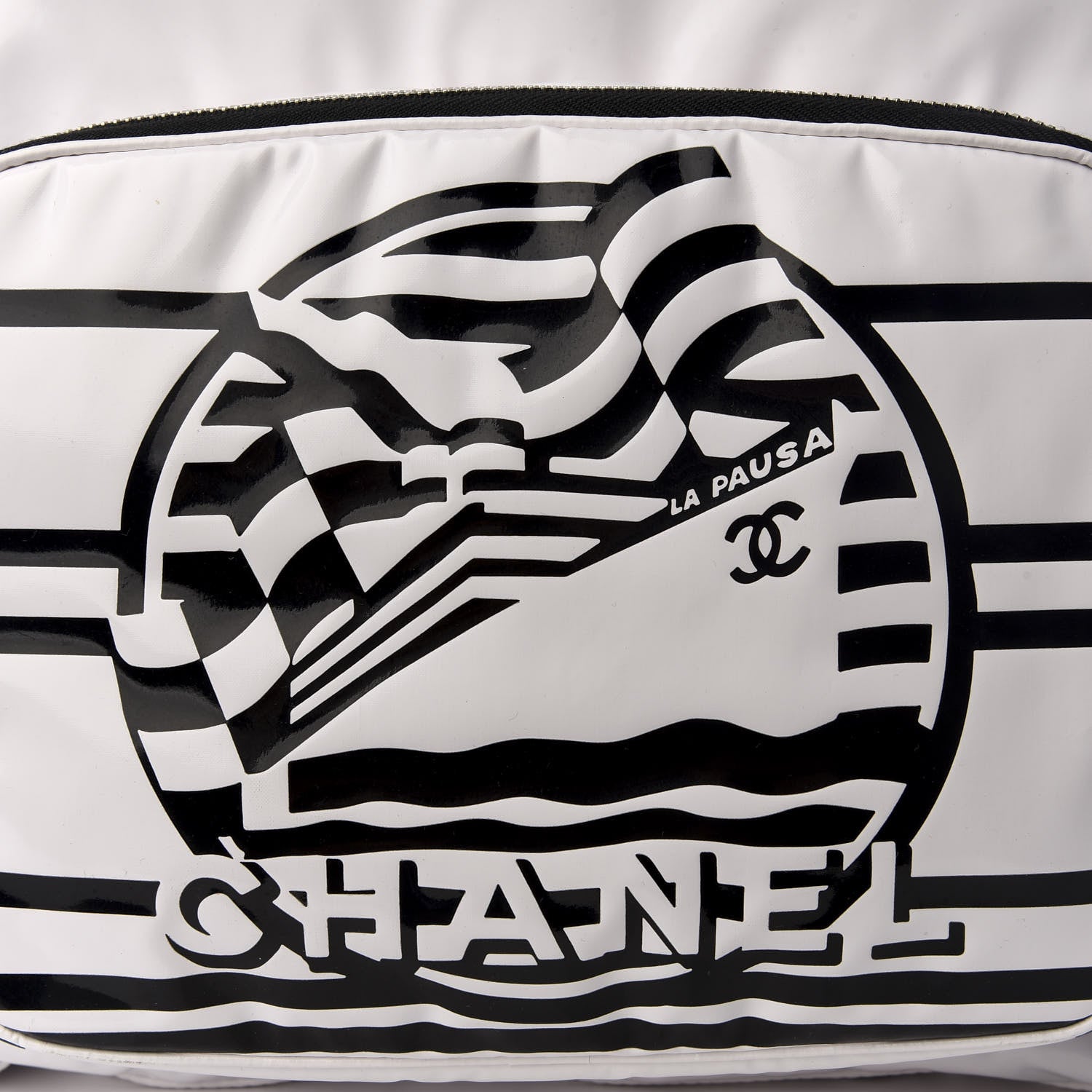 Chanel Vinyl La Pausa Bay Backpack White 8 of 8