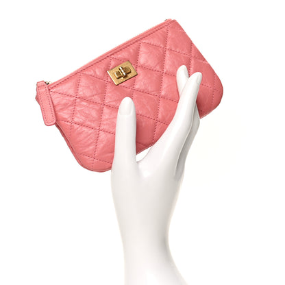 Chanel Aged Calfskin Quilted Small Reissue Cosmetic Case Pink 2 of 7
