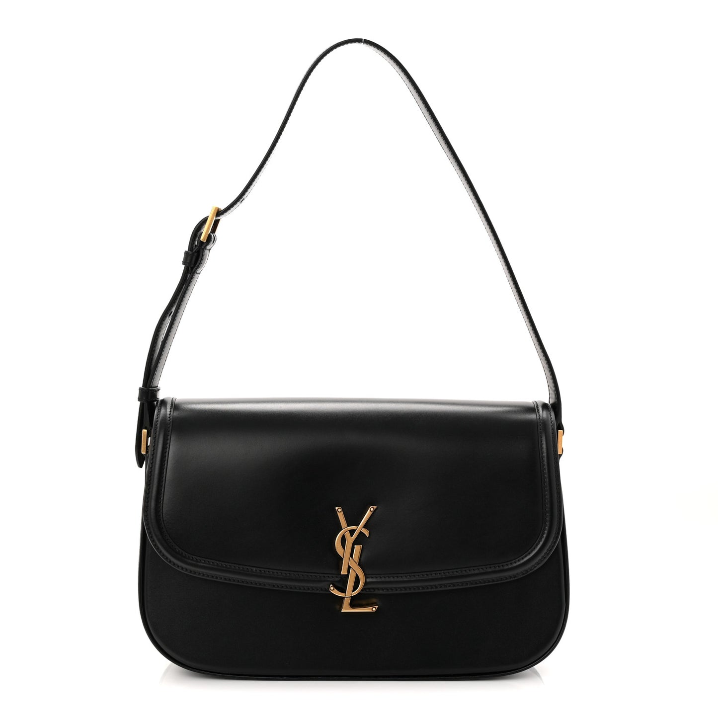 Box Calfskin Monogram Large Solferino Shoulder Bag Black