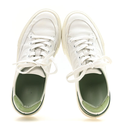 Hermes Crocodile Calfskin Deep Sneakers 37.5 White Vert Jade 2 of 9