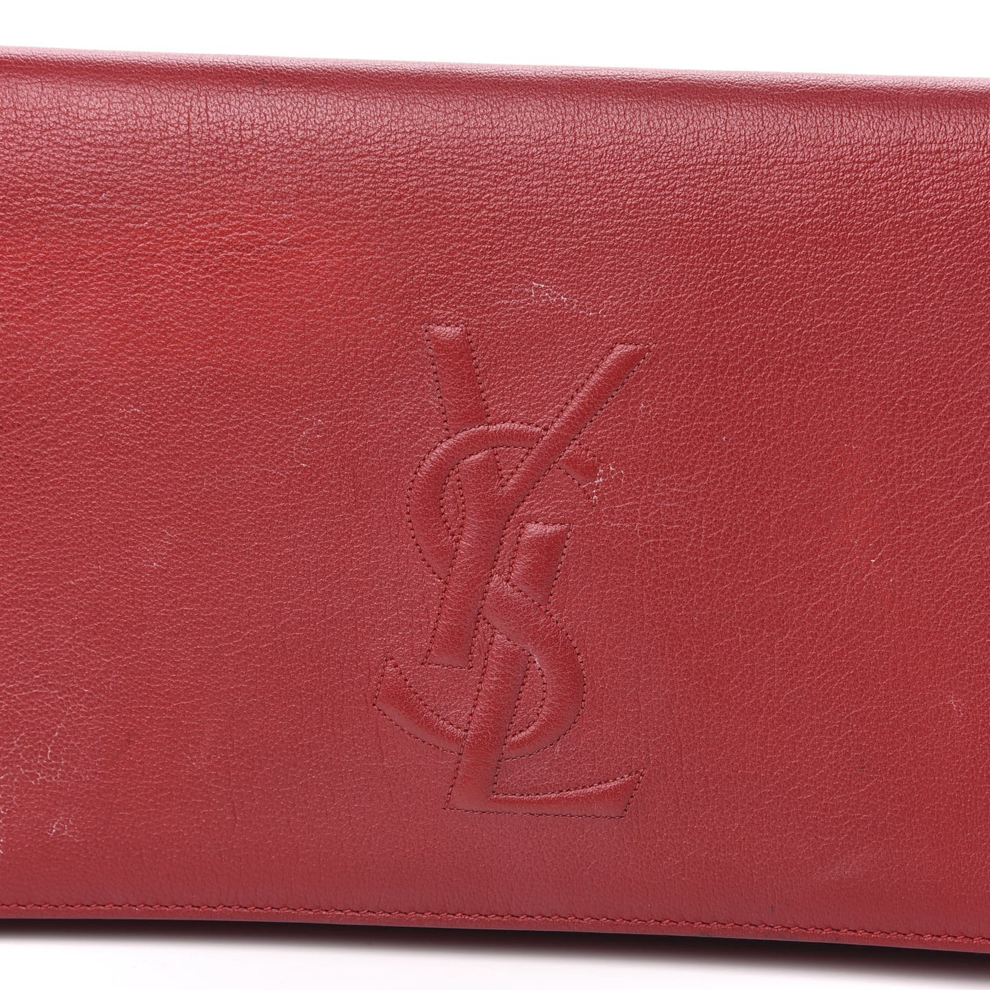 Calfskin Monogram Large Belle De Jour Clutch Red