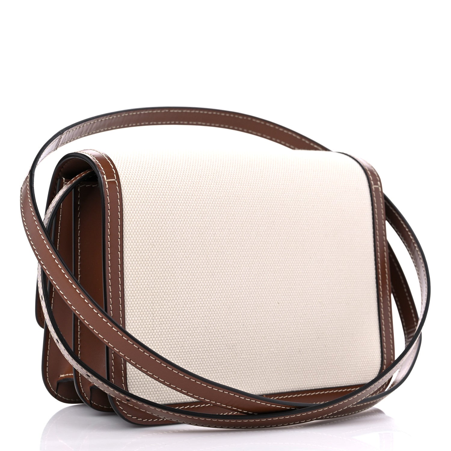 Burberry Canvas Calfskin Small TB Bag Natural 2 of 8