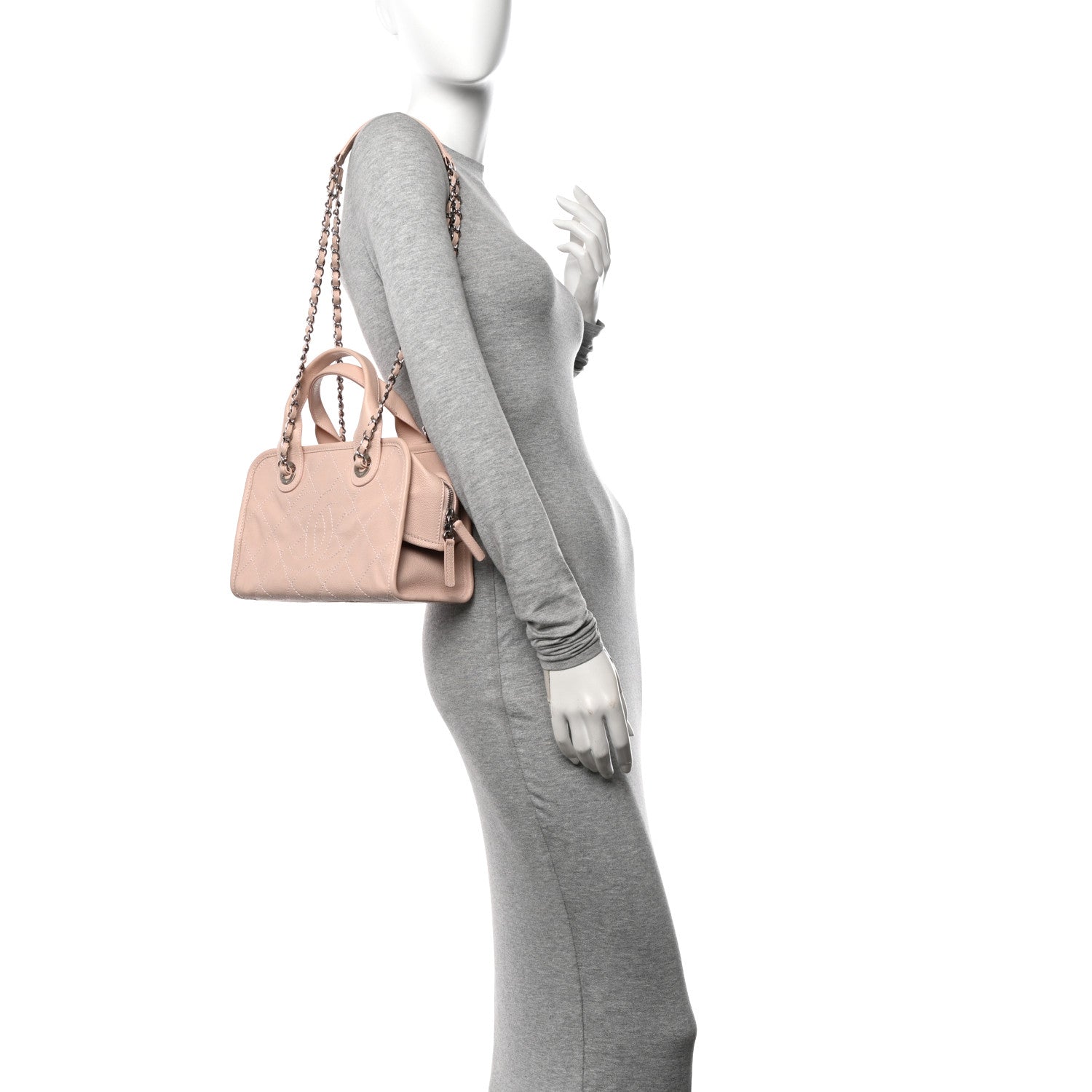 Chanel Caviar Quilted Small Deauville Bowling Bag Light Pink 2 of 11