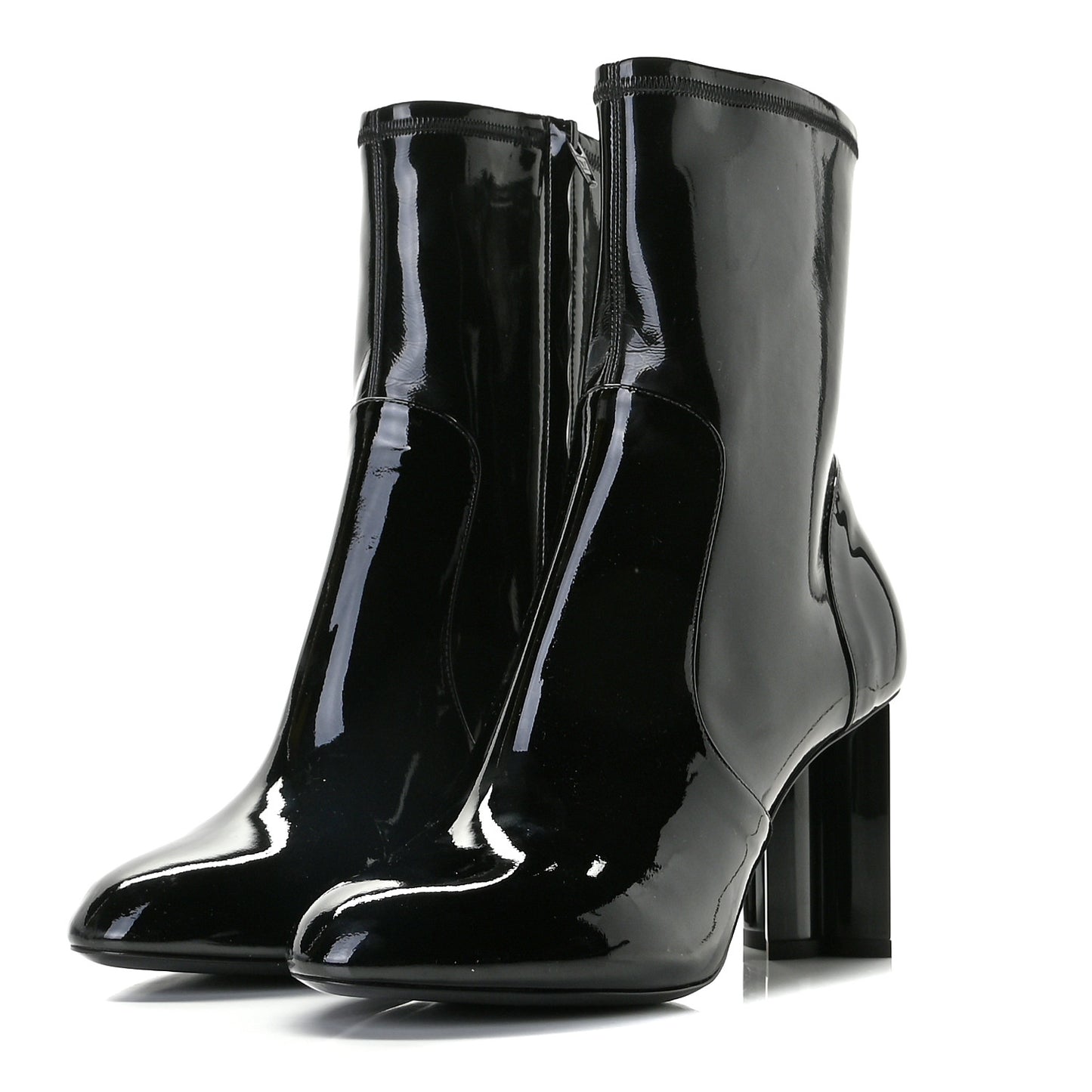Patent Silhouette Ankle Boots 38.5 Black
