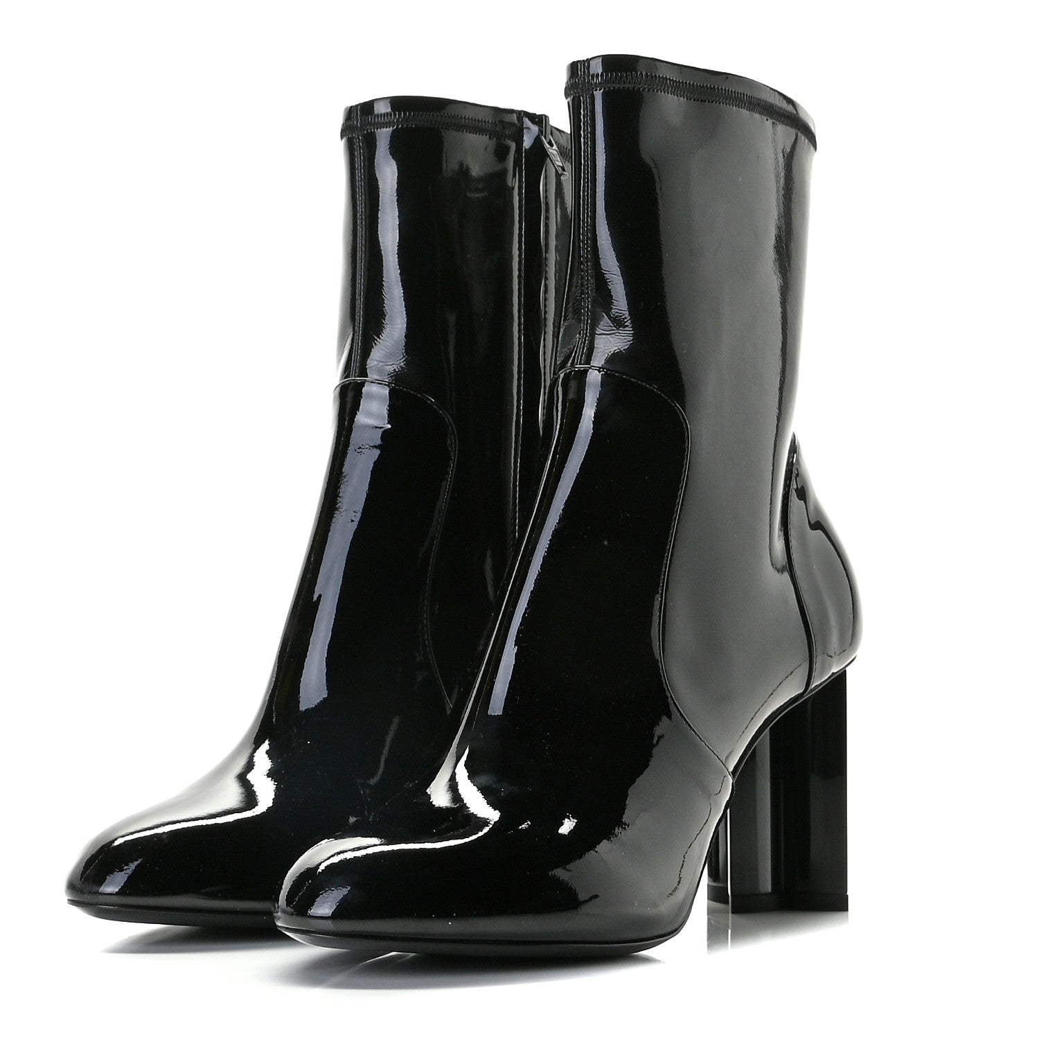 Louis Vuitton Patent Silhouette Ankle Boots 38.5 Black 2 of 12