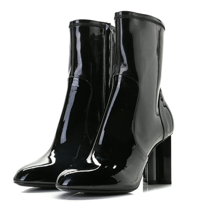 Louis Vuitton Patent Silhouette Ankle Boots 38.5 Black 2 of 12