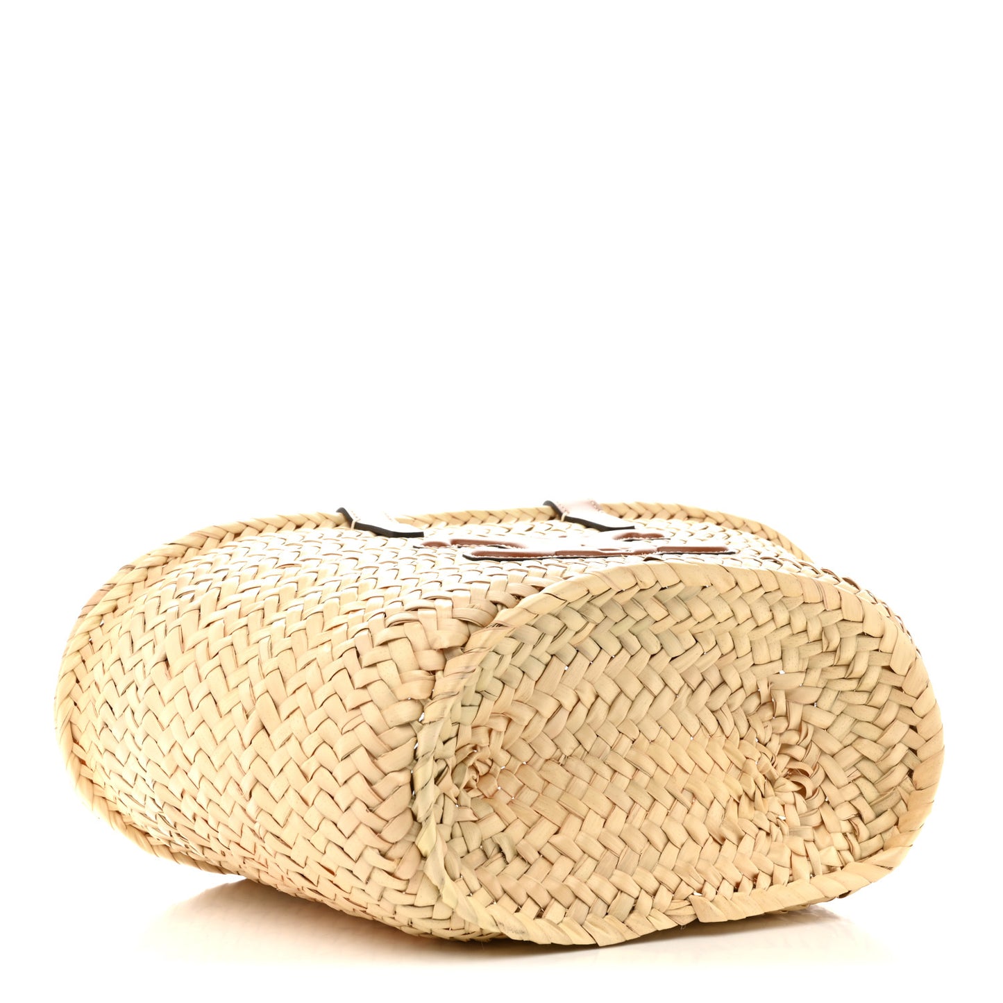 Raffia Calfskin Triomphe Teen Panier Tan