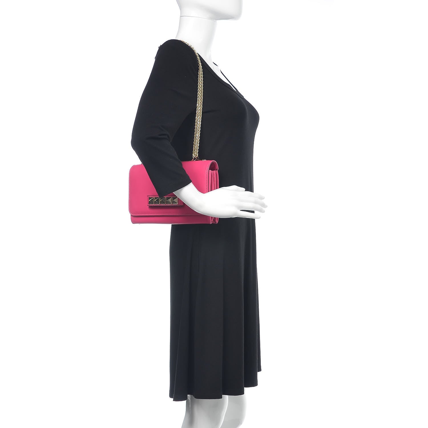 Valentino Garavani Calfskin Va Va Voom Shoulder Bag Pop Fuxia 2 of 15