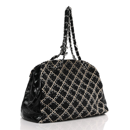 Chanel Patent Hand Embroidered Large Just Mademoiselle Black 3 of 9