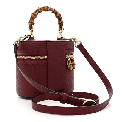 Gucci Calfskin Mini Bamboo Top Handle Shoulder Bag Rosso 3 of 10
