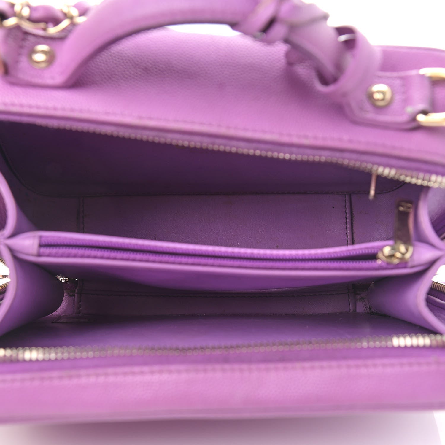 Chanel Caviar Quilted Medium CC Filigree Vanity Case Purple 5 of 16