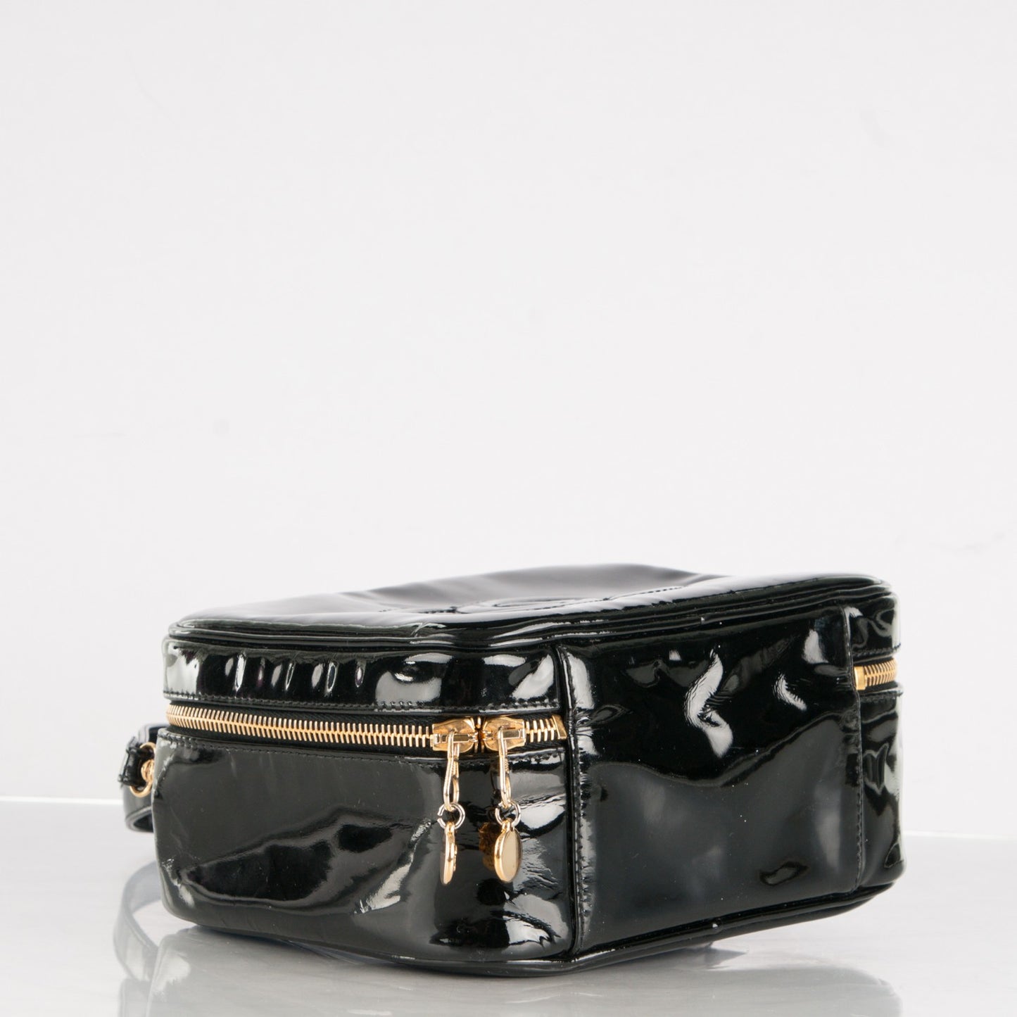 Patent CC Vanity Cosmetic Case Black