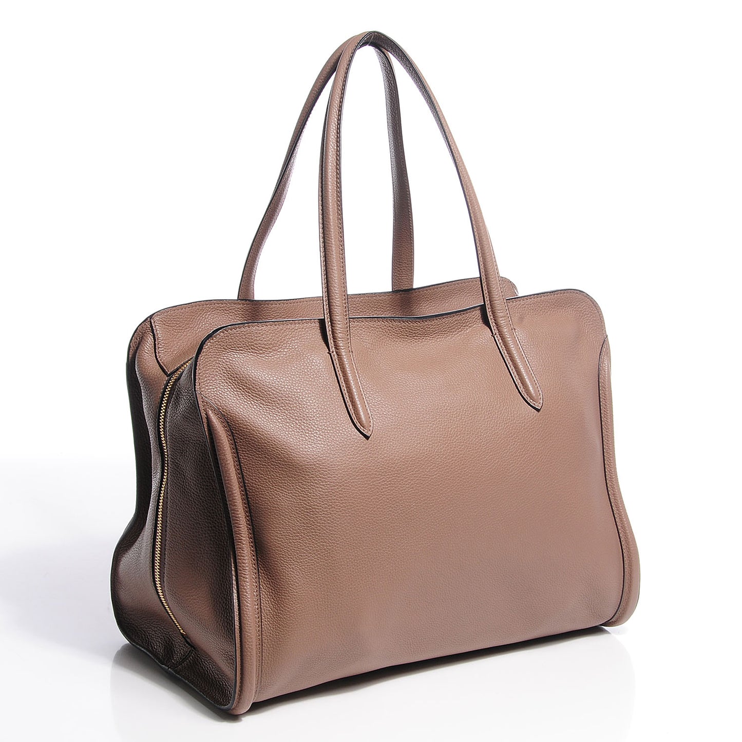 Pebbled Calfskin Skull Padlock Zip Around Tote Cocco