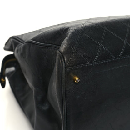 Chanel Calfskin Stitched XL Weekender Black 13 of 19