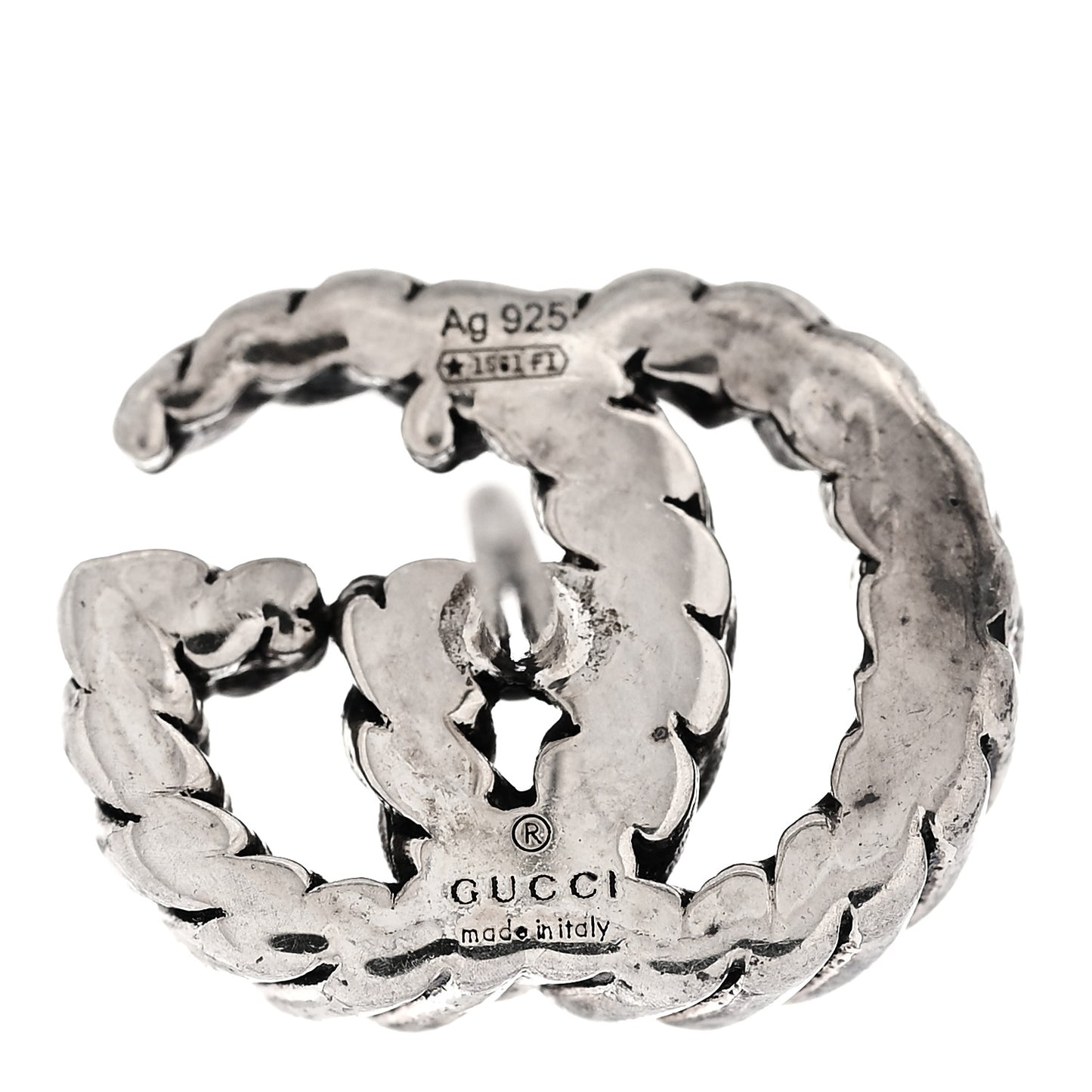 Sterling Silver Torchon Double G Earrings