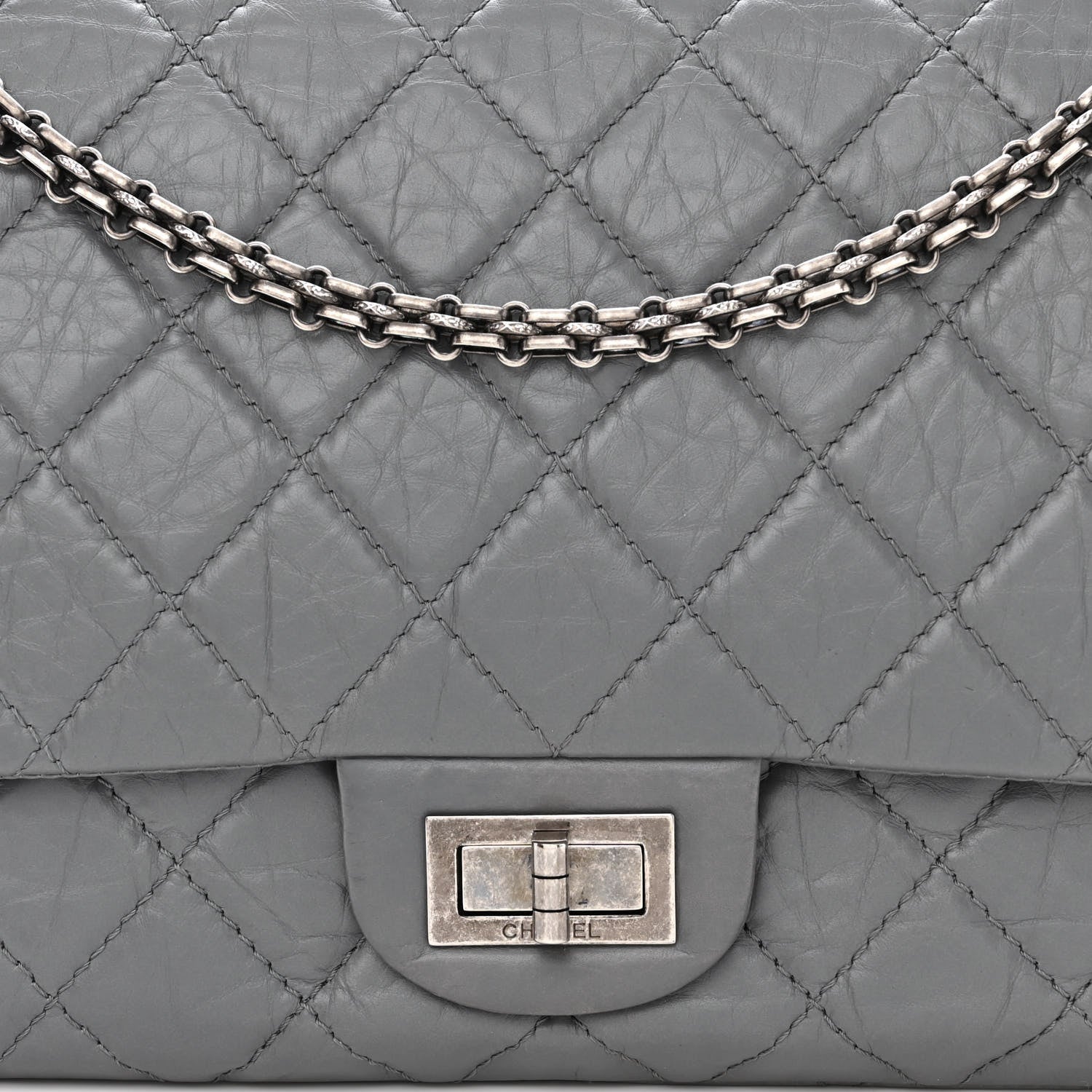 Chanel Aged Calfskin Quilted 2.55 Reissue 227 Flap Grey 8 of 13