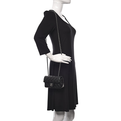 Chanel Lambskin Quilted Extra Mini Rectangular Flap Black 2 of 15