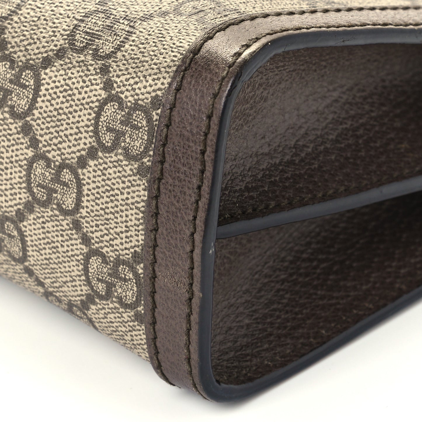 GG Supreme Monogram Web Small Ophidia Chain Shoulder Bag Brown