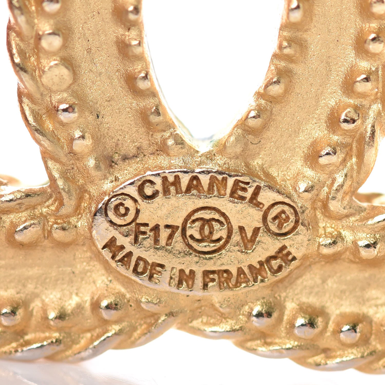 Chanel CC Drop Earrings Matte Gold 3 of 4