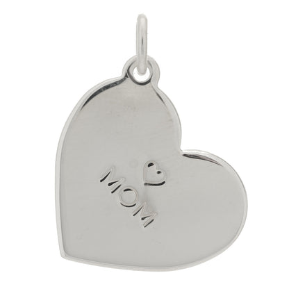 Tiffany Sterling Silver Mom Heart Charm 1 of 4