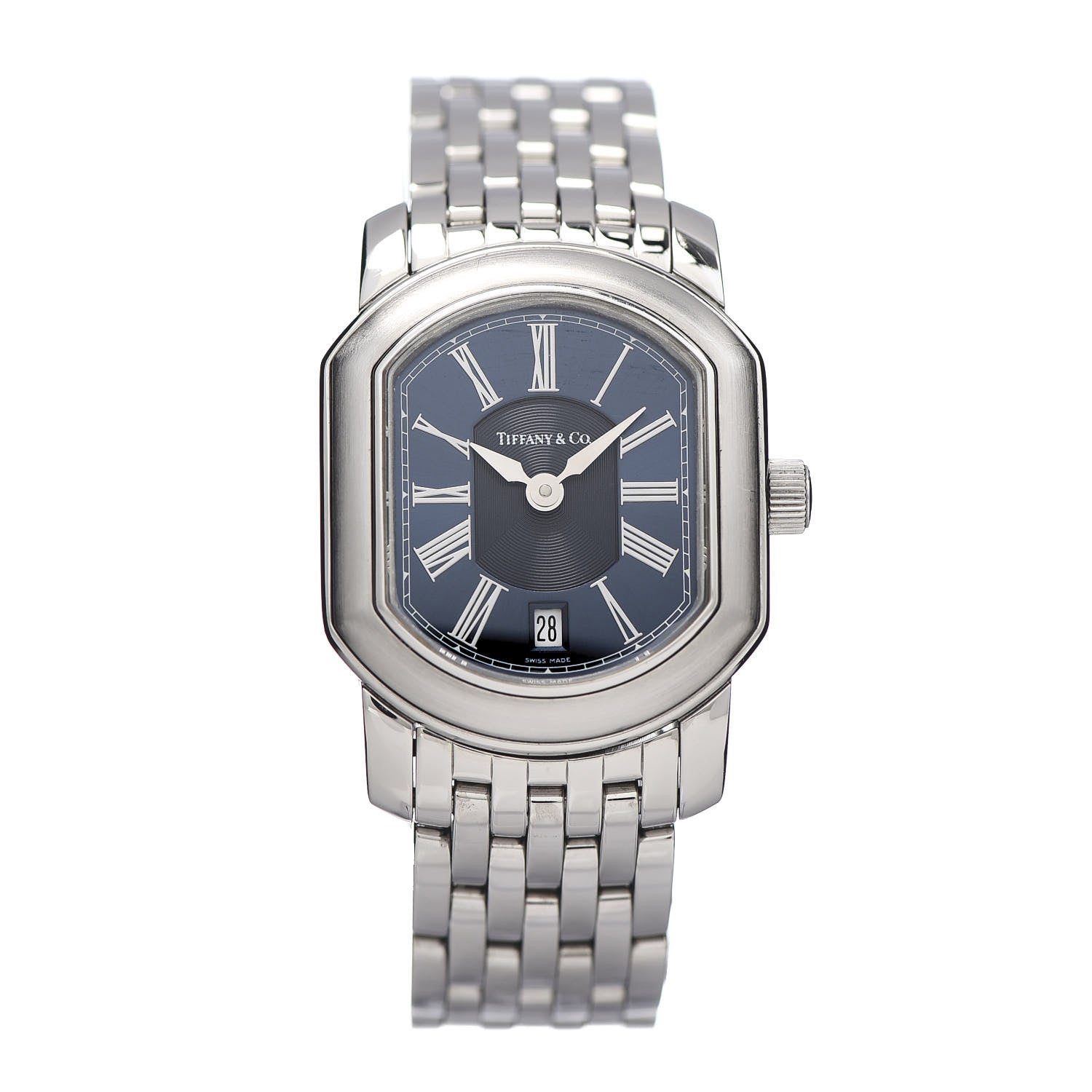 Tiffany Stainless Steel 24mm Mark Coupe Resonator Quartz Watch Blue 1 of 5
