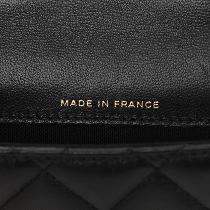 Chanel Lambskin Quilted Top Handle Flap Coin Purse With Chain Black 6 of 12