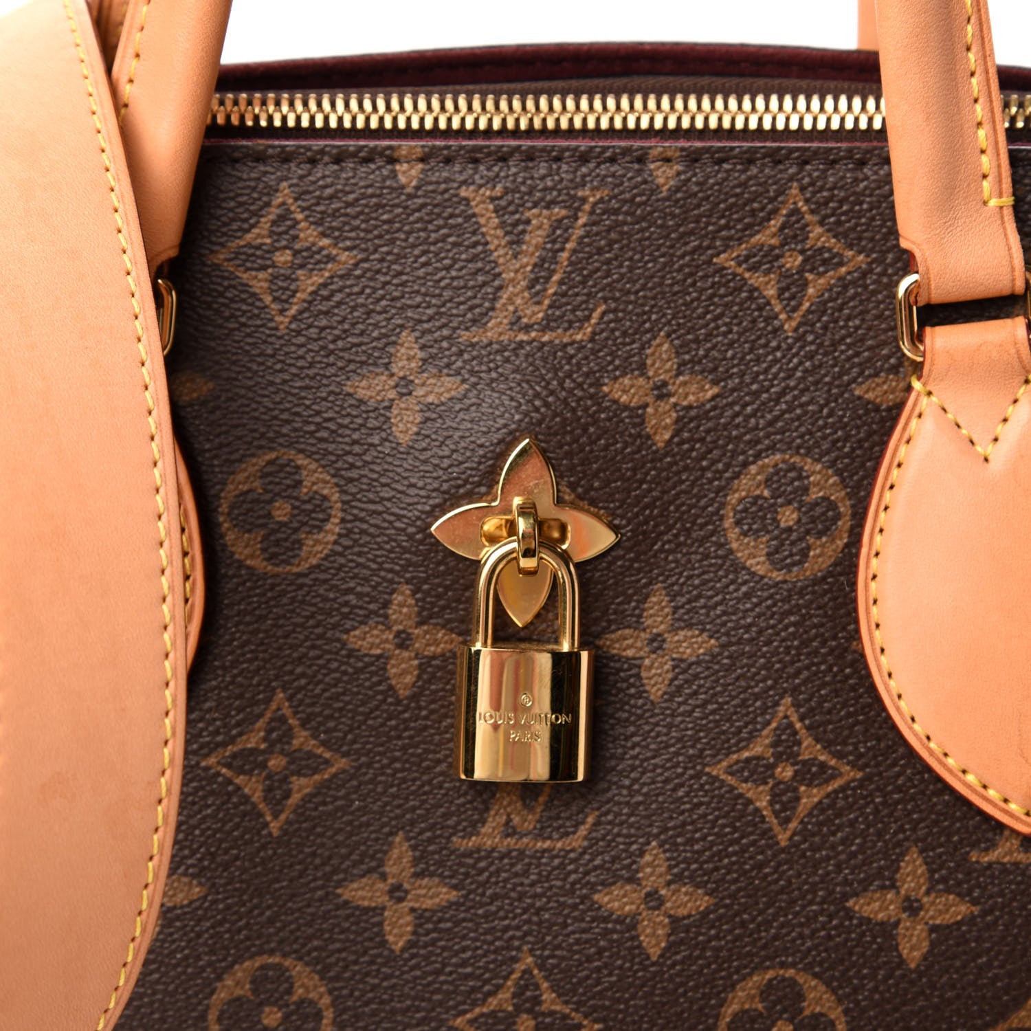 Louis Vuitton Monogram Flower Zipped Tote MM Beige 10 of 11