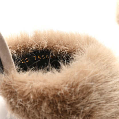 Saint Laurent Suede Faux Fur La 16 Mule Sandals 40 Gris Clair 9 of 10