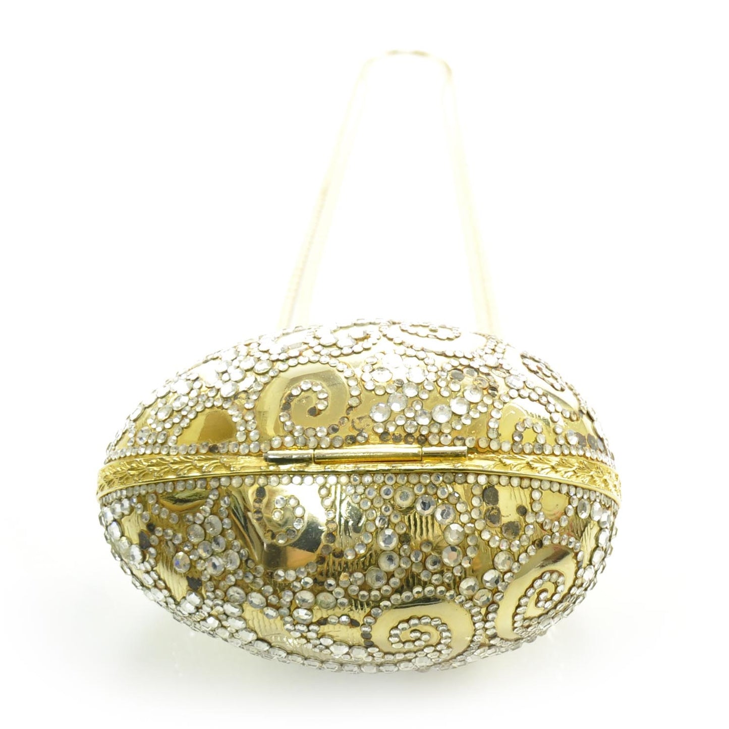 Crystal Egg Minaudiere Clutch Gold