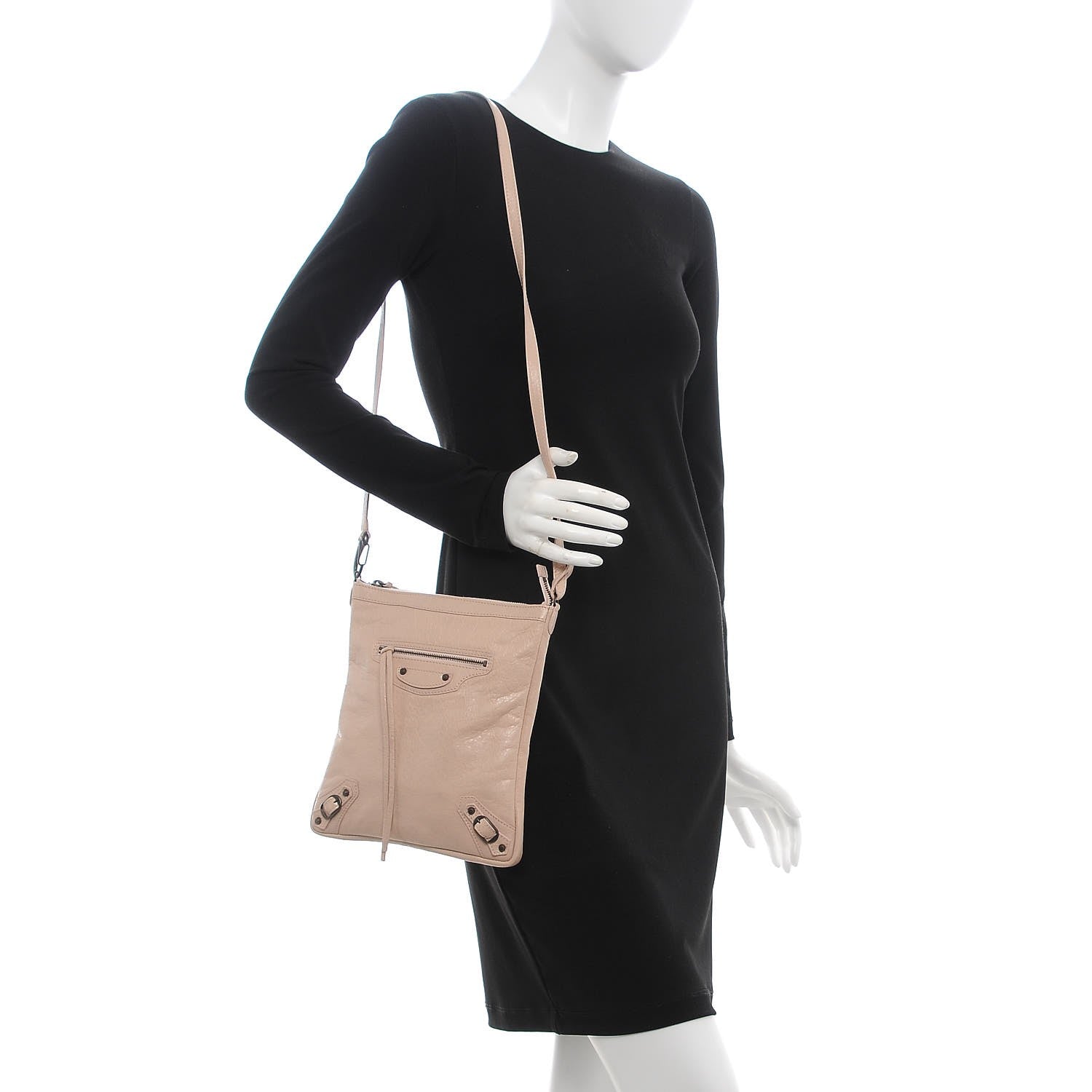 Balenciaga Agneau Classic Hardware Flat Crossbody Rose Aubepine 2 of 7