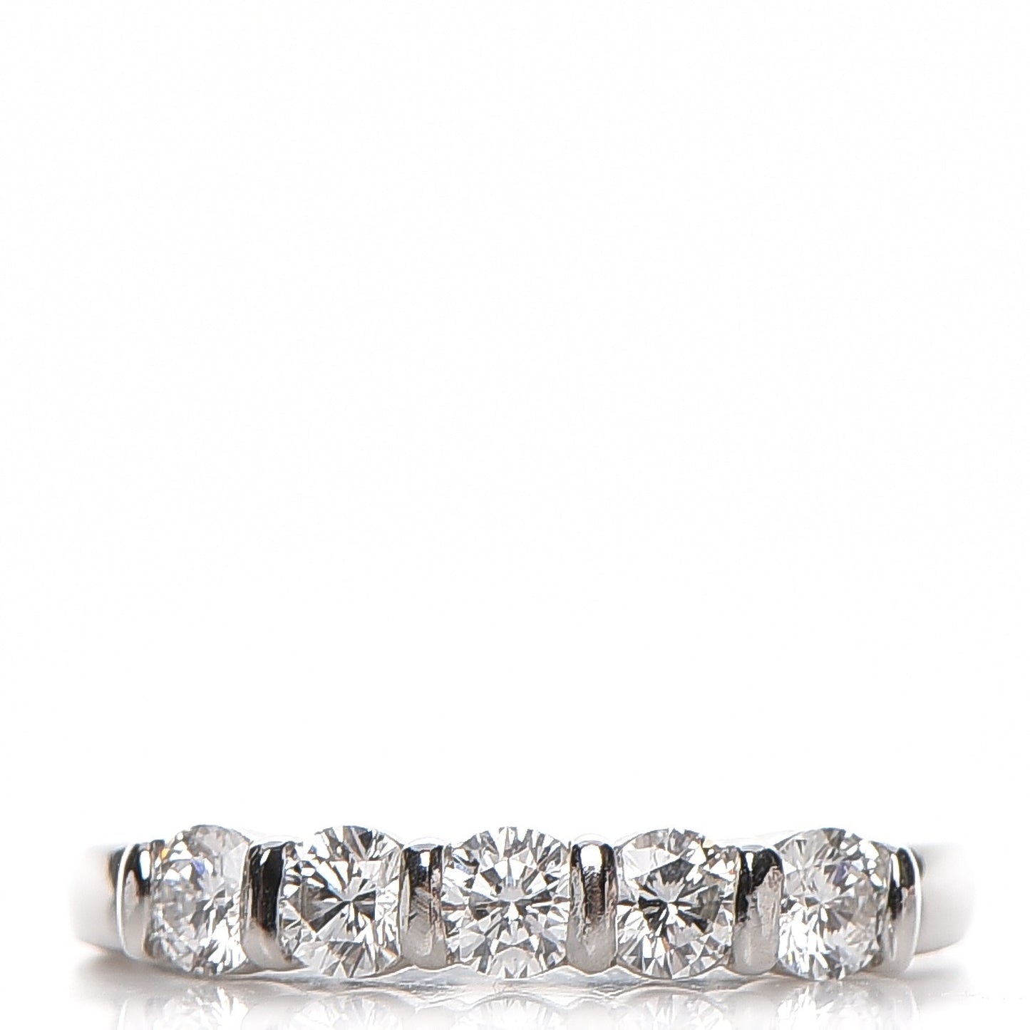 Platinum .55 Carat Diamond Wedding Band Ring 4.5